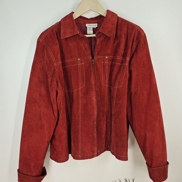 Goregeous red leather jacket by Coldwater Creek, XL - Picture 2 of 3
